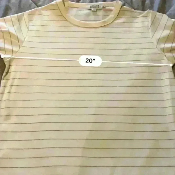 Molly Bracken Ecru Gold Striped Tee Size L/XL - Picture 4 of 7
